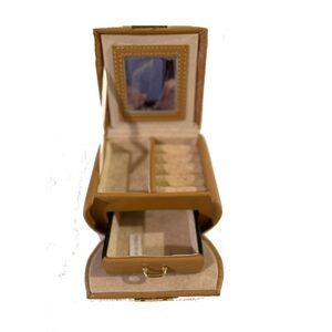 Elegant Brown Jewelry Organizer with Mirror